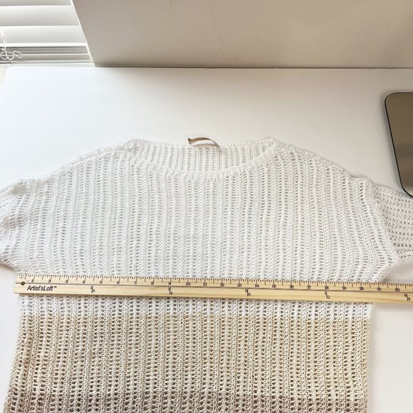 Dismero Made in Italy Open Knit Pullover Sweater Metallic Color Block Size Small - Picture 7 of 8